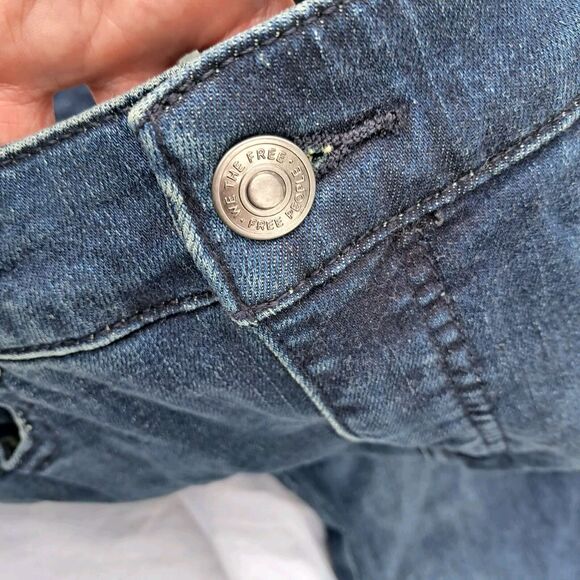 We The Free People CRVY Ma Cherie Super High Rise Lace Up Denim Flare Jeans 30 - Picture 16 of 16